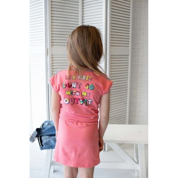 NWT QUAPI CORAL DRESS WITH BACK PRINT - Picture 2 of 3